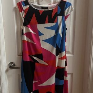 Nine West Pink and Blue Abstract Mini Dress
